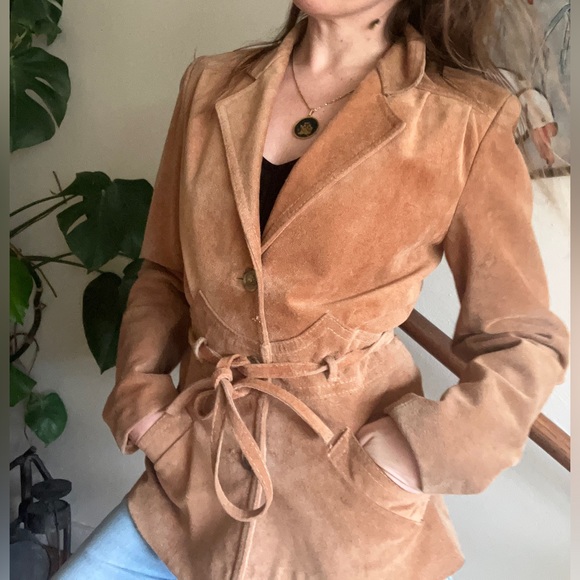 Vintage 70s Winlit Suede Genuine Leather Tie Waist Western Jacket XS/S - Picture 15 of 15